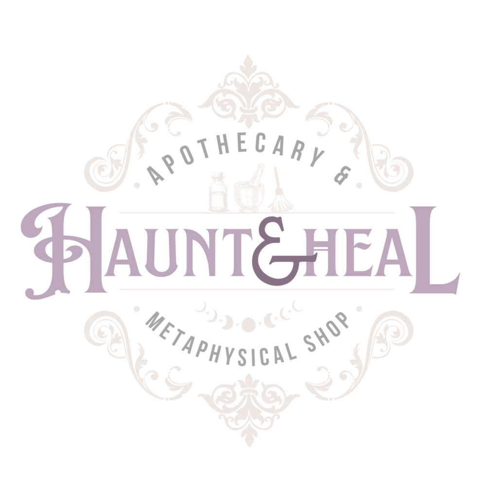 haunt & heal logo | witches store | witchy wellness | alternative lifestyle | witches store | holistic wellness | witch apparel | appalachian folklore | witchcraft | novelty shirts | funny witchy shirts | gothic workout clothes | apothecary | metaphysical shop | mid ohio valley witch shop | witch supplies