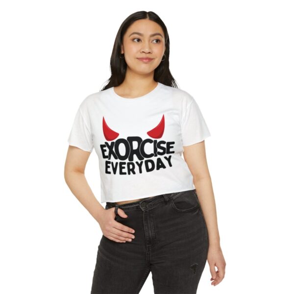 EXORCISE EVERDAY Crop Top - Funny Gothic T-Shirt - Image 8