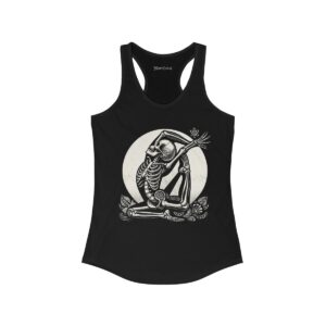 SKELETON DOING YOGA Racerback Tank