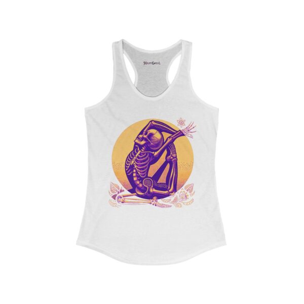 SKELETON DOING YOGA Racerback Tank - Image 3