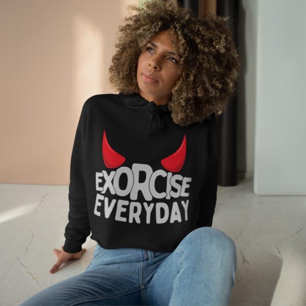 EXORCISE EVERDAY Crop Hoodie - Funny Gothic Apparel - Image 3