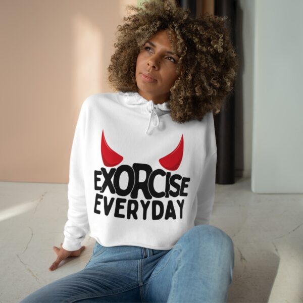 EXORCISE EVERDAY Crop Hoodie - Funny Gothic Apparel - Image 6