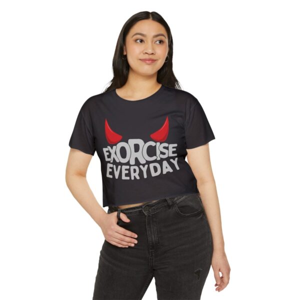 EXORCISE EVERDAY Crop Top - Funny Gothic T-Shirt - Image 3